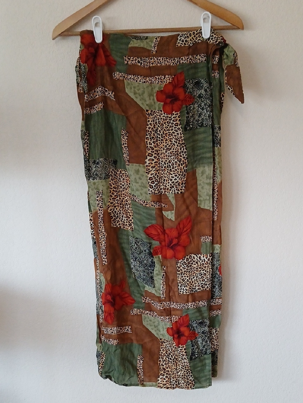Vintage Lindsay Scott Sport Patchwork Wrap Skirt 90s